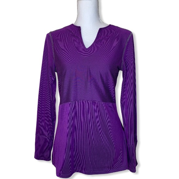 WOOLRICH V-NECK PULLOVER PURPLE TOP - Picture 1 of 14